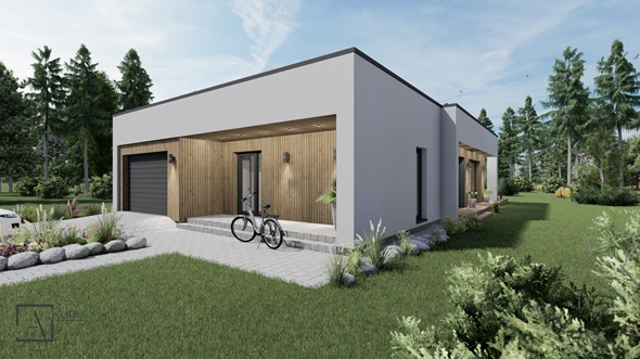 Vieno auk&scaron;to su sutapdintu (plok&scaron;čiu) stogu 3