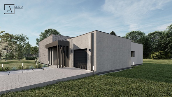 Vieno auk&scaron;to su sutapdintu (plok&scaron;čiu) stogu 4