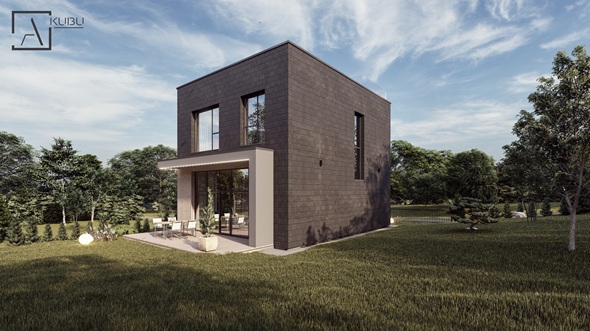 Dviejų auk&scaron;tų su sutapdintu (plok&scaron;čiu) stogu 2