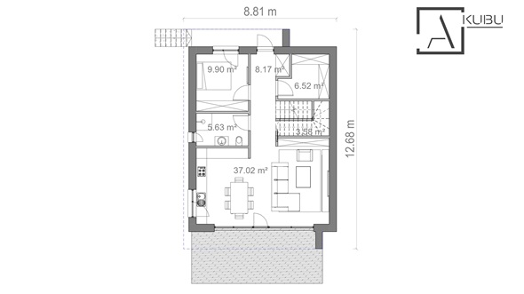 Dviejų auk&scaron;tų su sutapdintu (plok&scaron;čiu) stogu 5